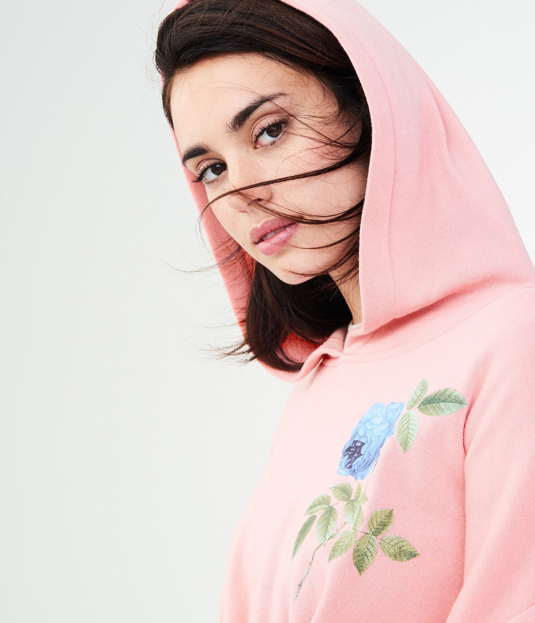 LLD Printed Flower Pullover Hoodie