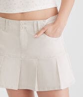 Pleated Twill Mini Skort