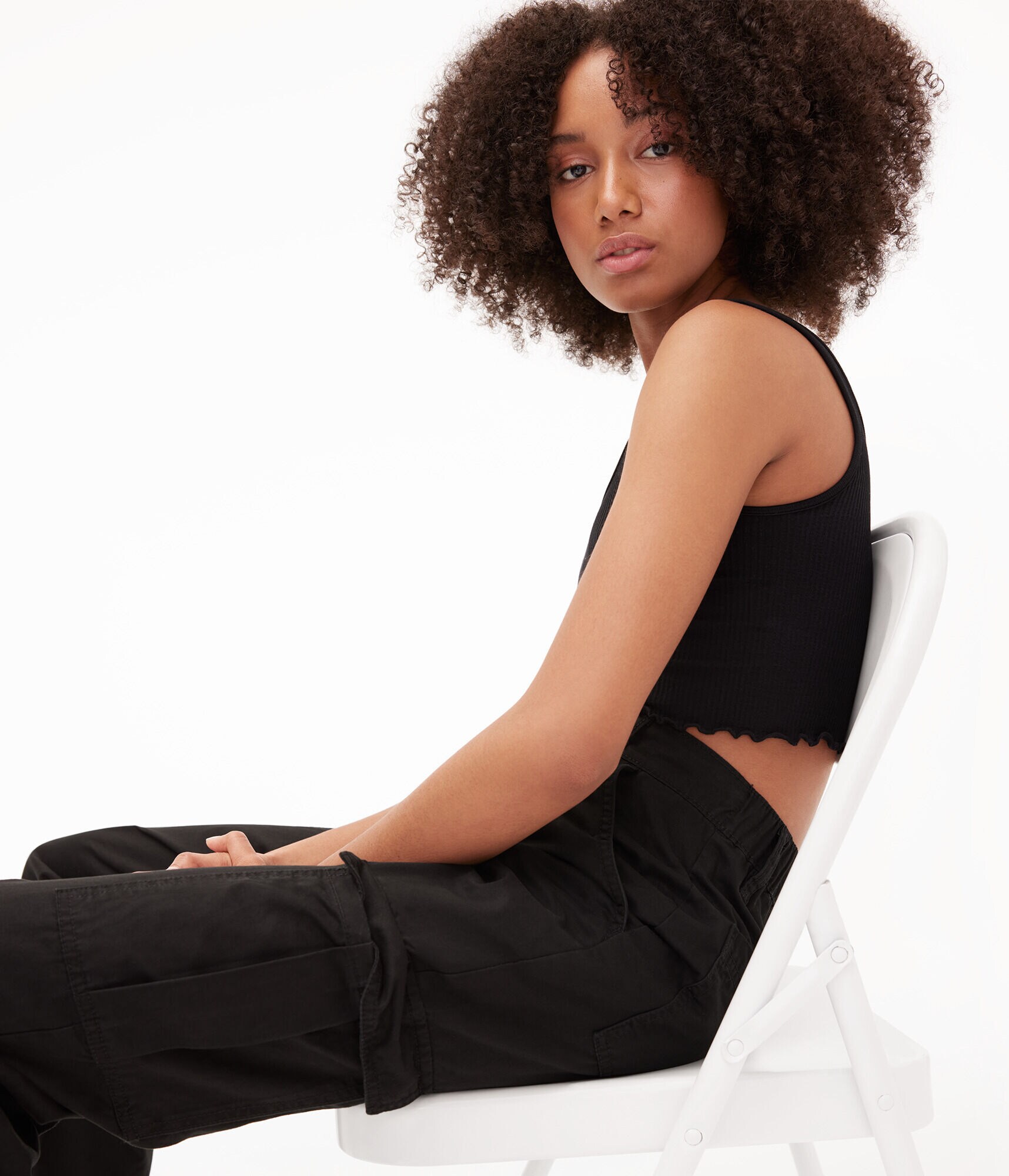 High-Rise Cinched Baggy Cargo Pants