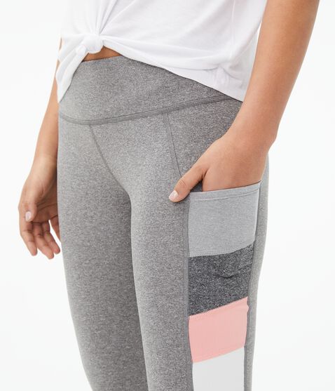 Heathered Colorblocked Pocket Leggings Heathered Colorblocked Pocket Leggings