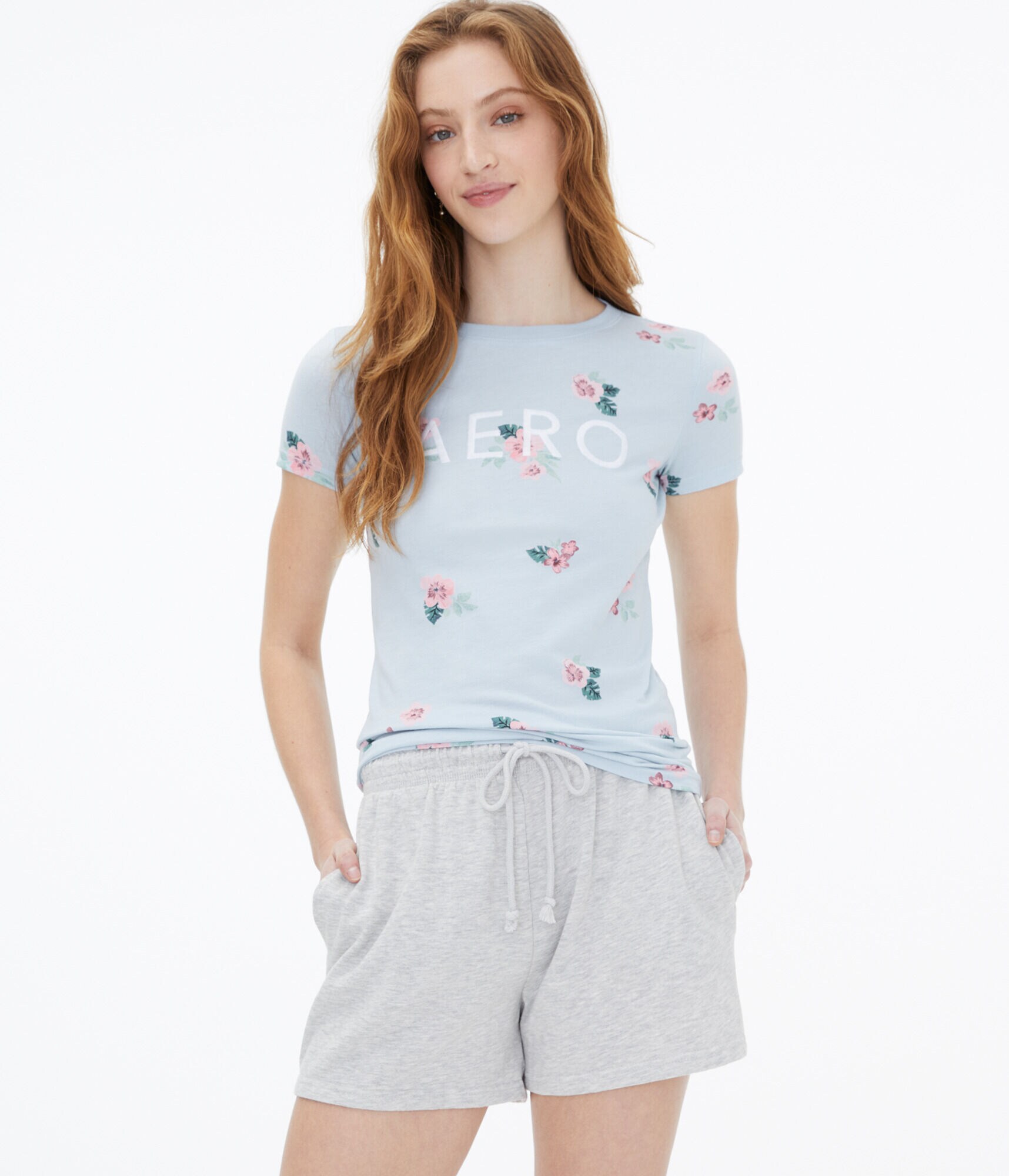 Aero Logo Floral Graphic Tee