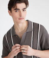 Pointelle Stripe Sweater Shirt