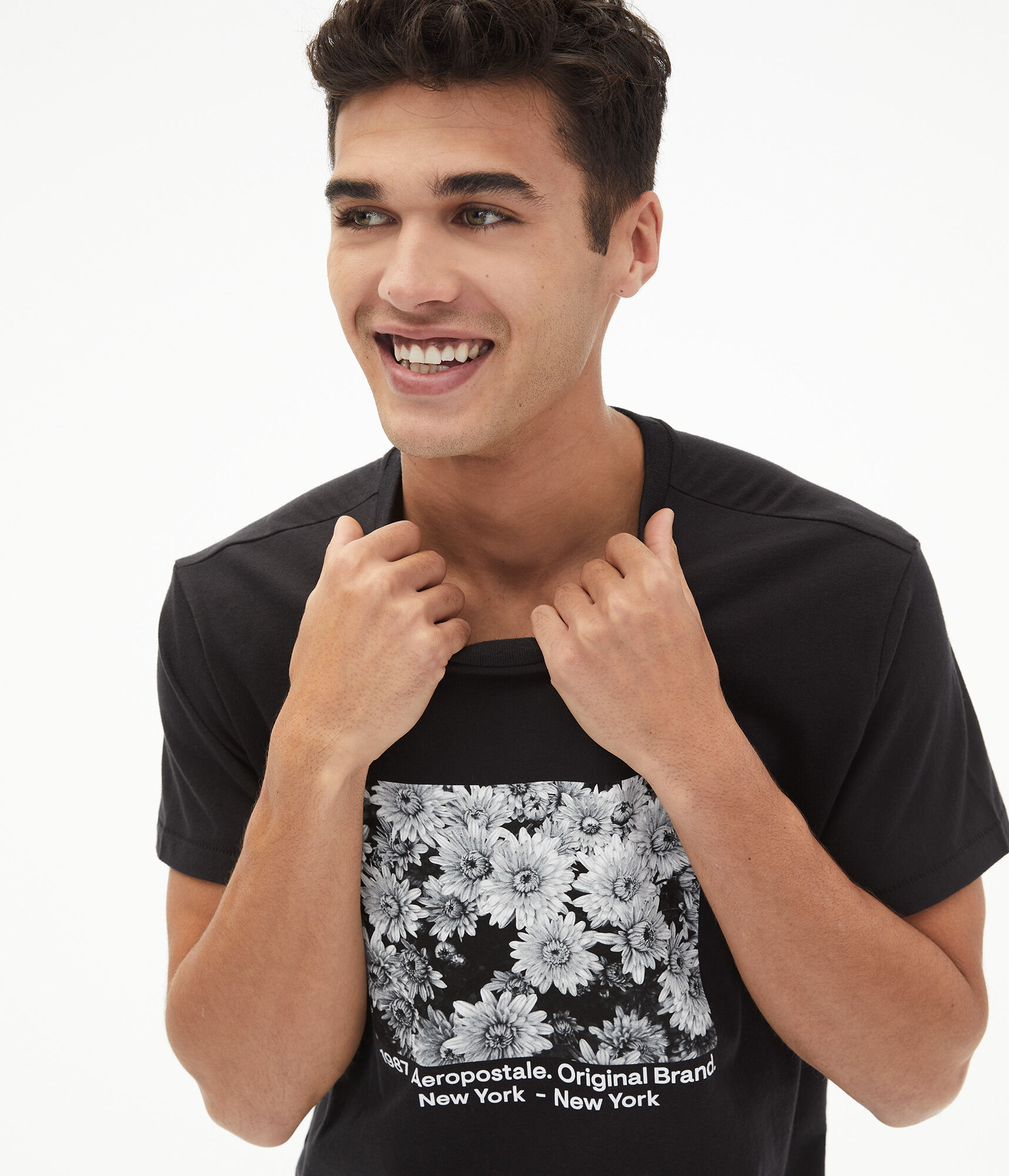 Aeropostale Flower Square Graphic Tee