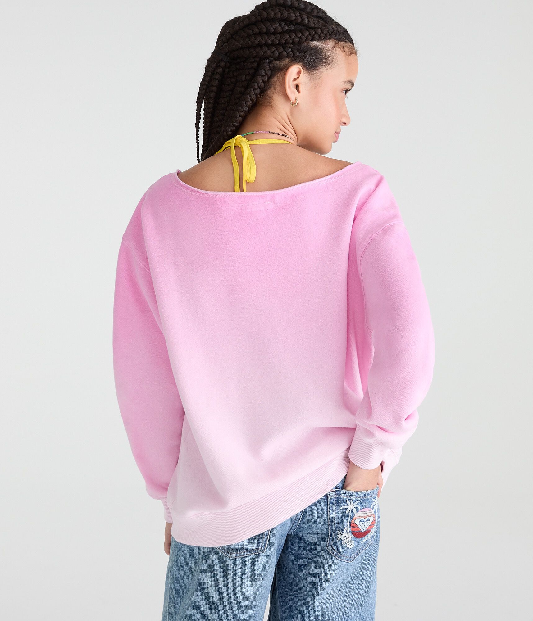 Roxy Hibiscus Ombr&eacute; Off-The-Shoulder Sweatshirt