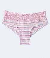Striped Lace-Trim Cheeky