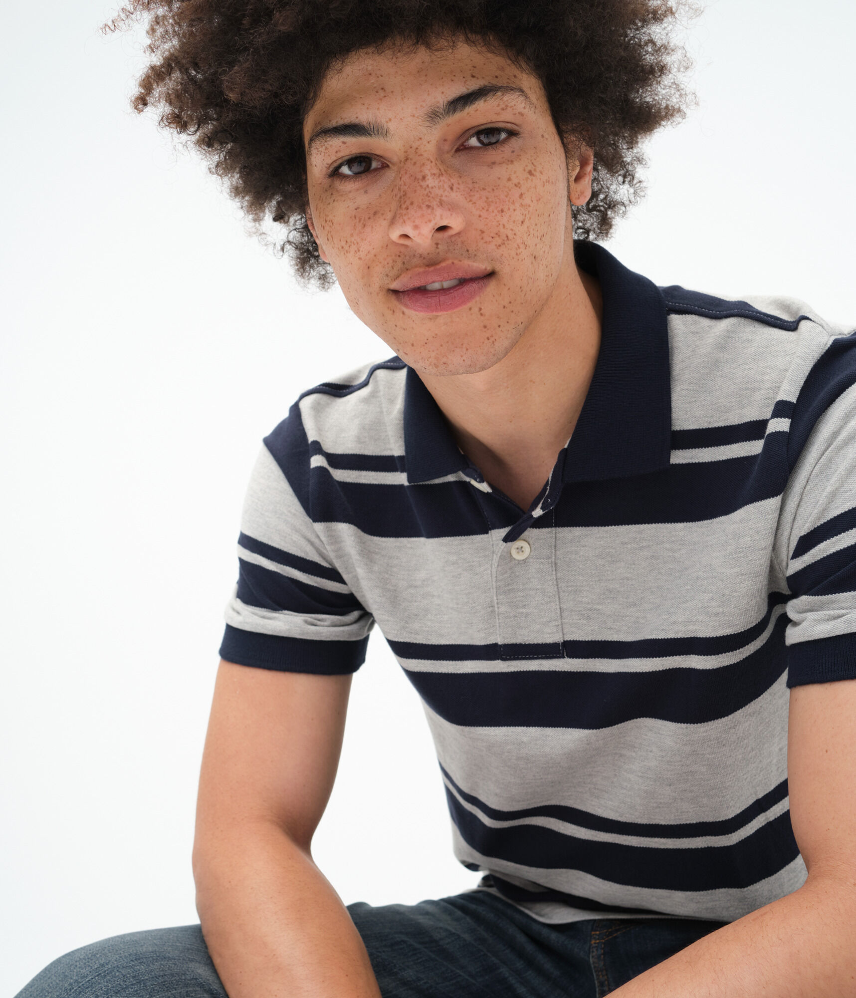 Mixed Stripe Piqu&eacute; Polo