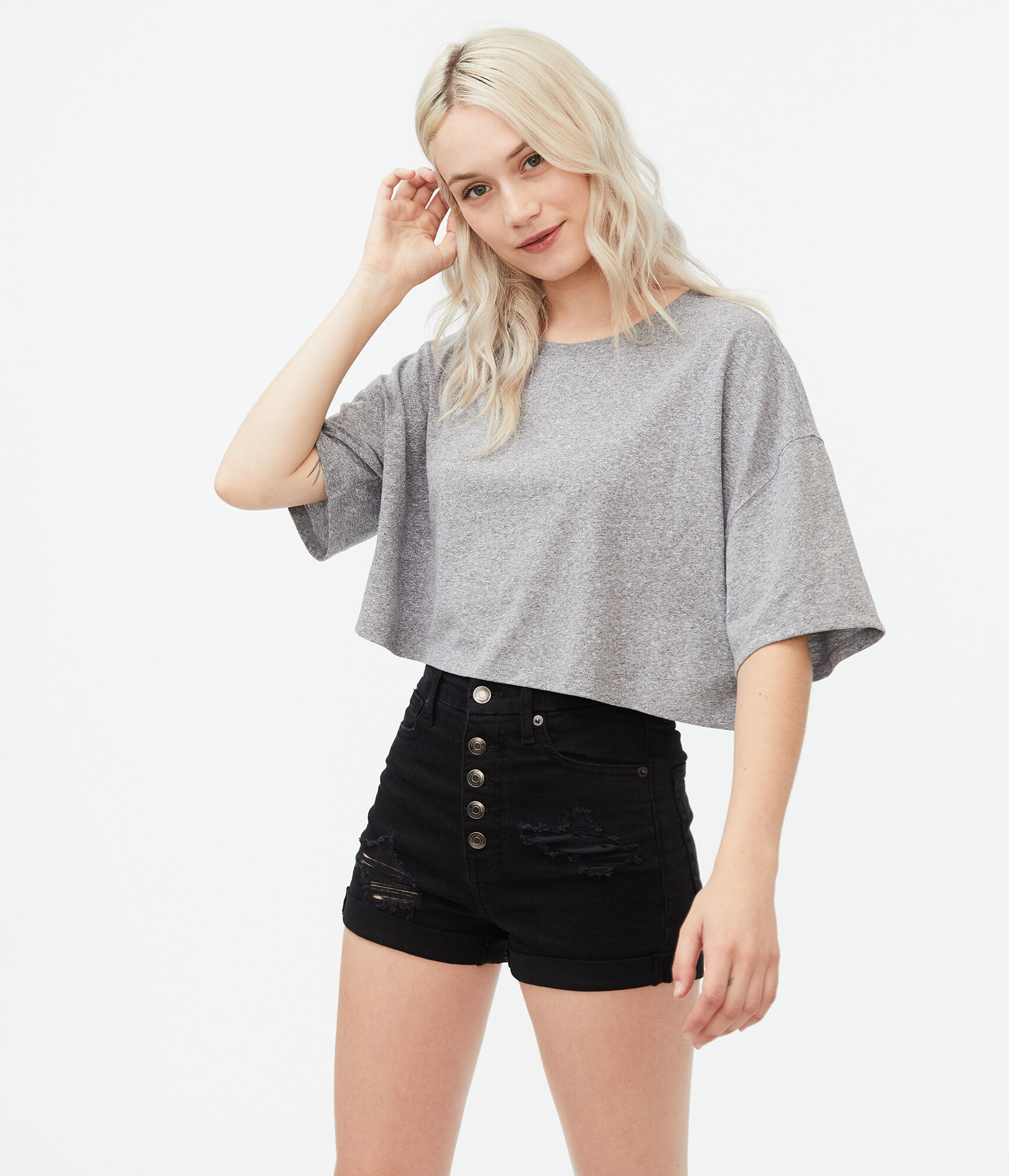 Cropped Boyfriend Crew Tee