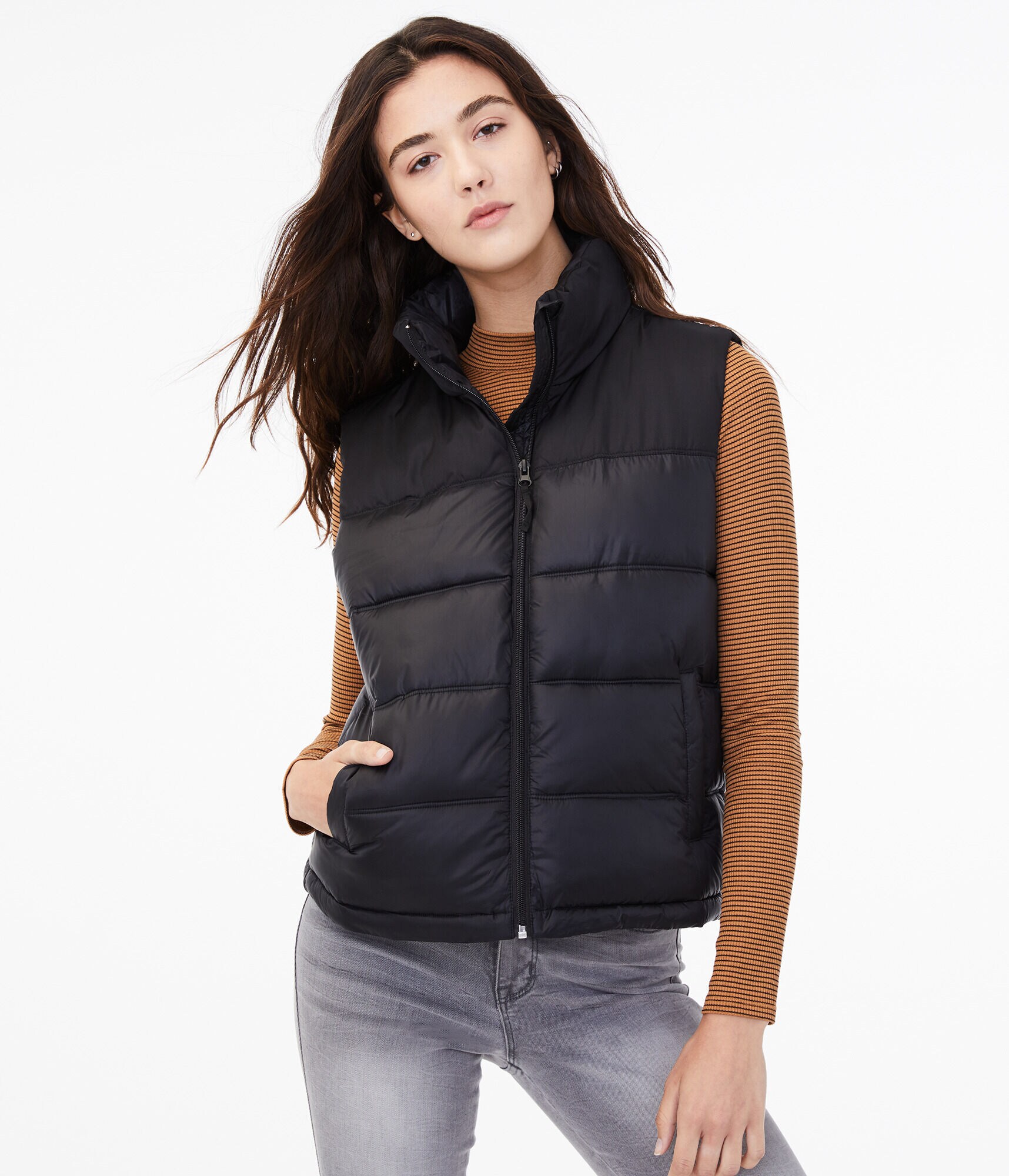 Horizontal Quilted Puffer Vest