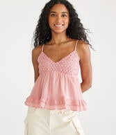 Floral Ruffled Babydoll Tank