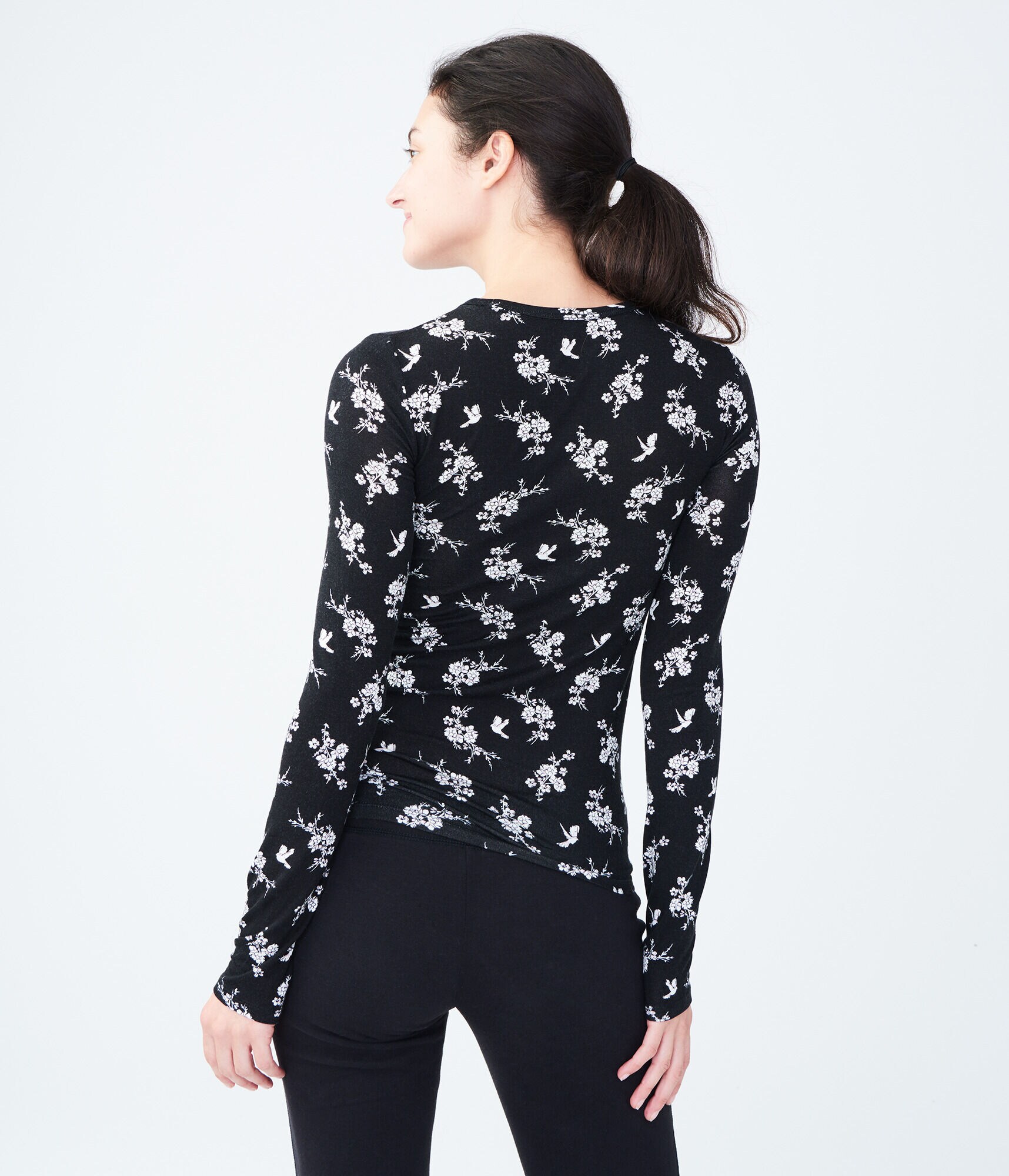 Long Sleeve Seriously Soft Bird Bouquet Crew Tee