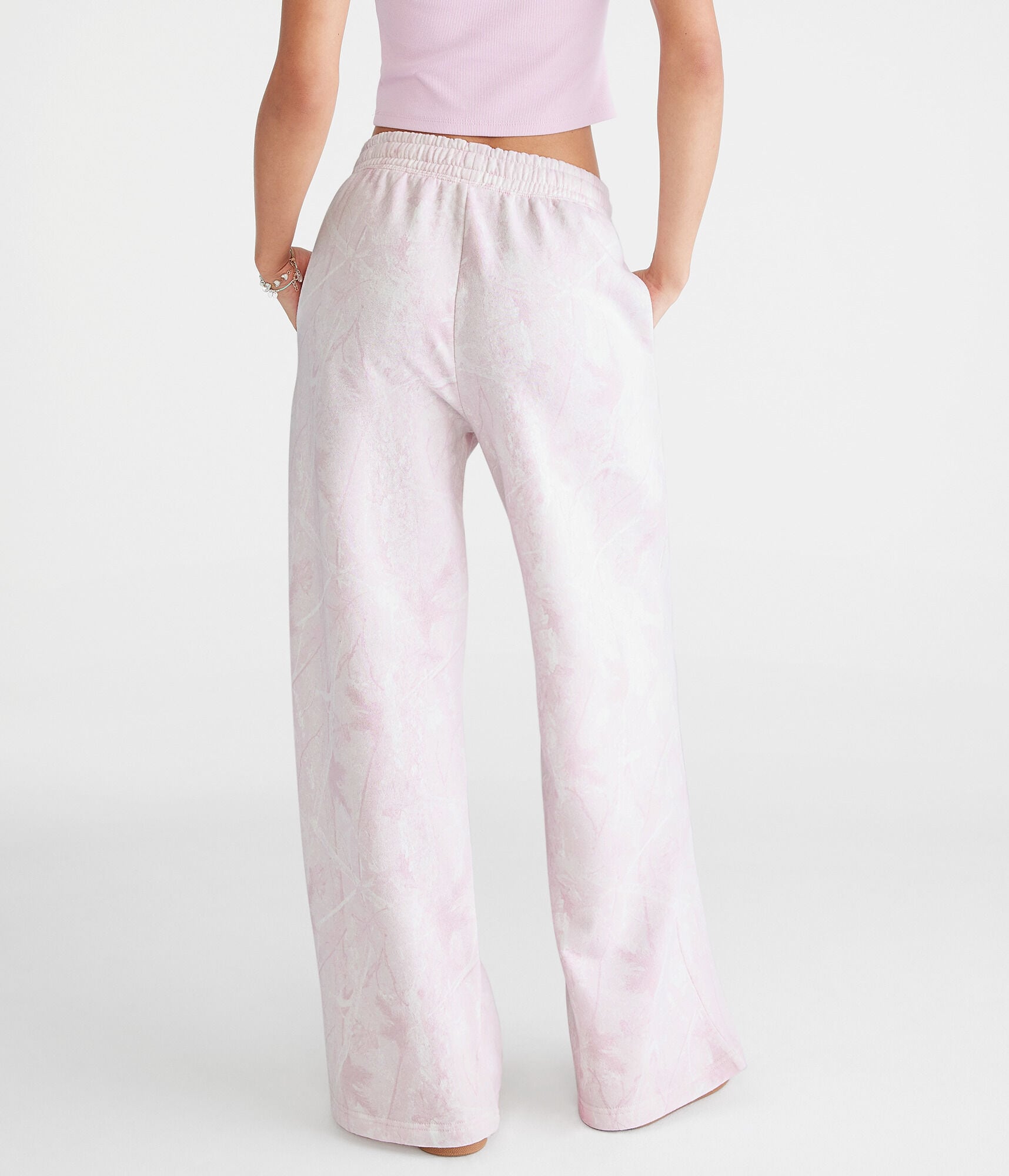 Forest Camo High-Waisted Wide Leg Sweatpants