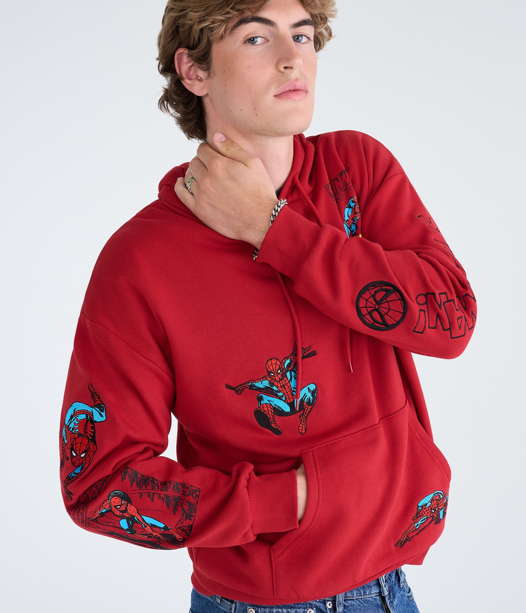 Marvel | A&eacute;ropostale Spider-Man Comic Boxy Pullover Hoodie
