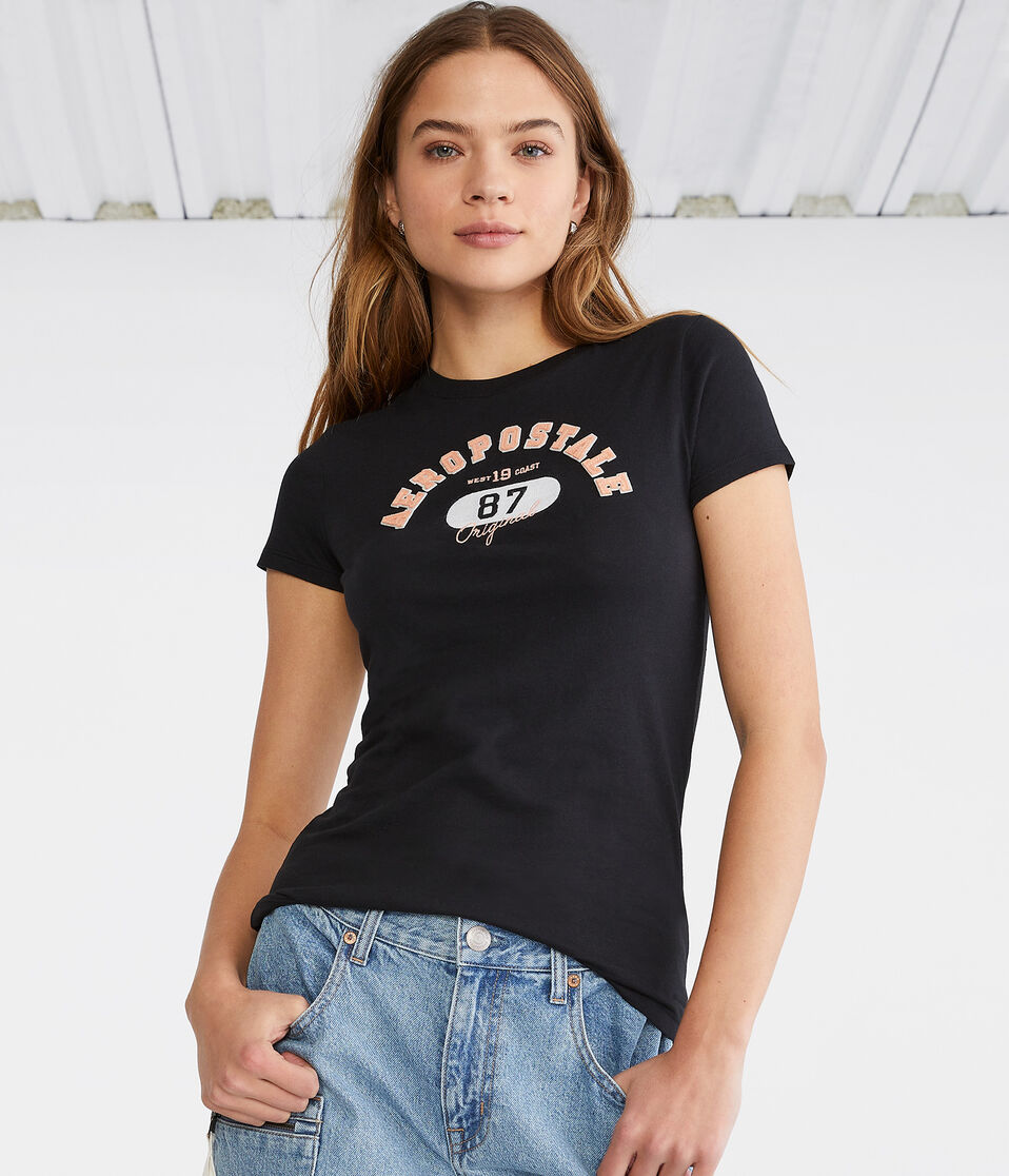 Aeropostale Arch 87 Appliqué Graphic Tee