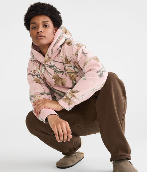 Cloud Soft Forest Camo Boxy Pullover Hoodie