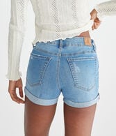 Premium Seriously Stretchy High-Rise Denim Midi Shorts