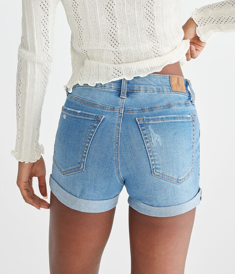 Premium Seriously Stretchy High-Rise Denim Midi Shorts Premium Seriously Stretchy High-Rise Denim Midi Shorts