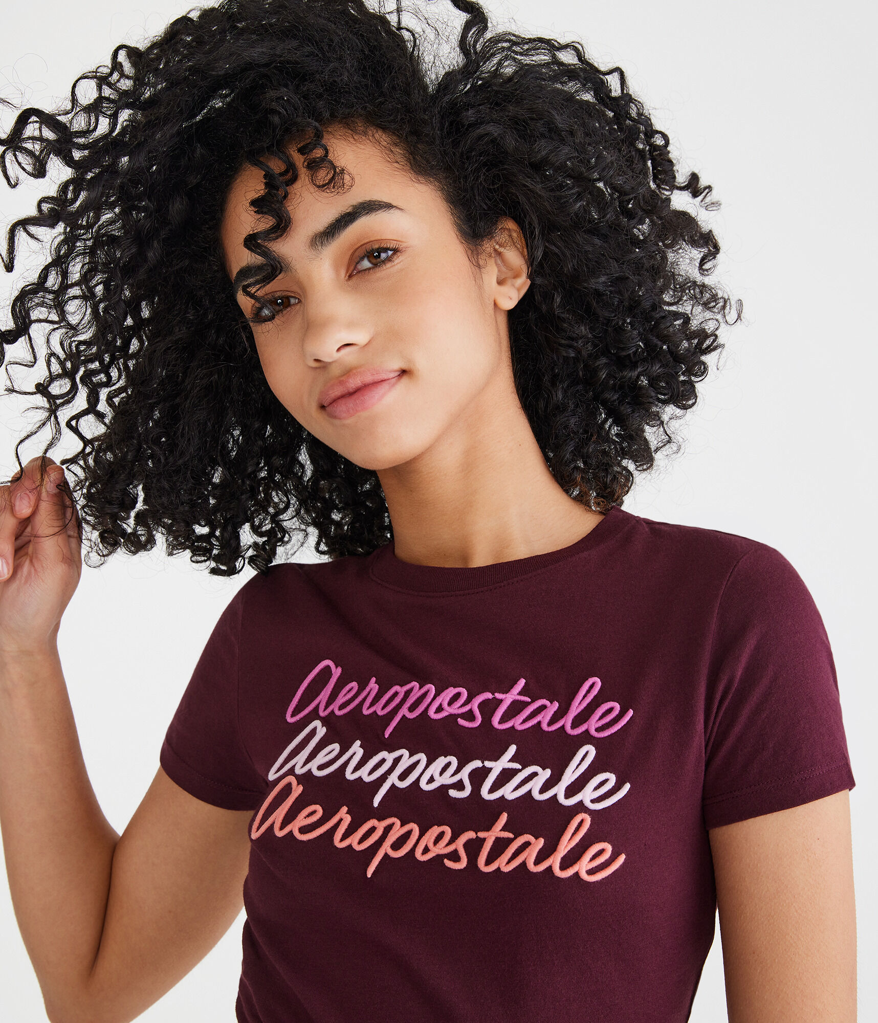 Aeropostale Stacked Script Graphic Tee