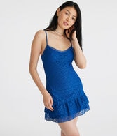 Solid V-Neck Lace Sheath Dress