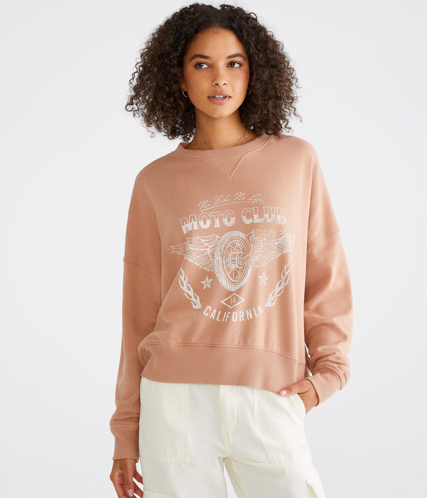 Moto Club Oversized Crew Sweatshirt