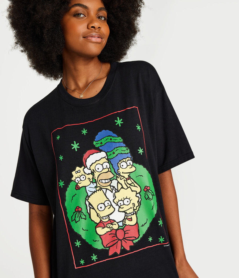 The Simpsons Holiday Wreath Boyfriend Graphic Tee