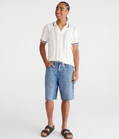 Tipped Open-Knit Sweater Polo