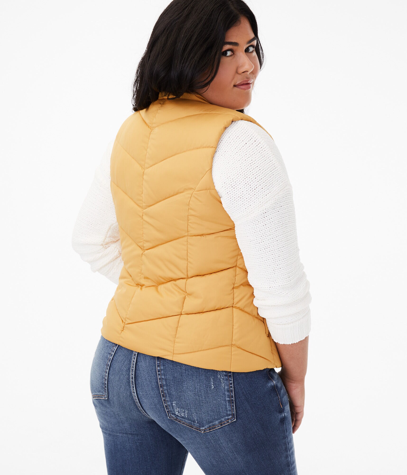 Chevron Quilted Puffer Vest