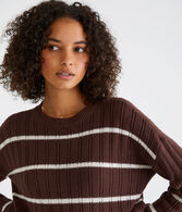 Striped Cropped Crew Sweater