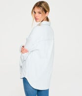 Long Sleeve Oversized Chambray Shirt