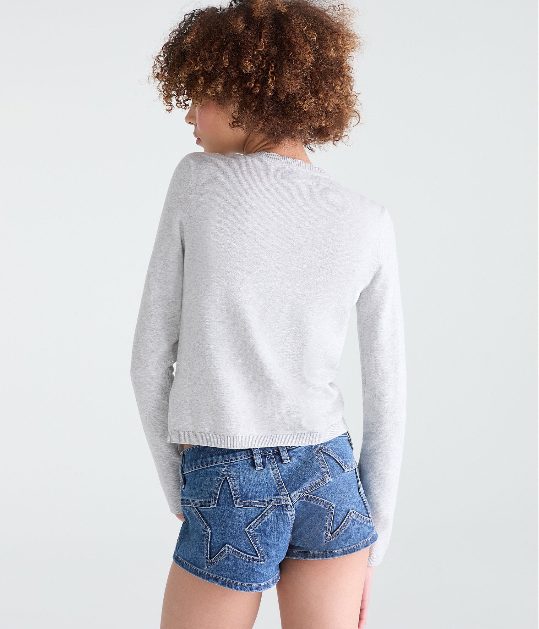 Scalloped Crew Cardigan