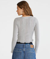 Long Sleeve Textured Cropped Cardigan