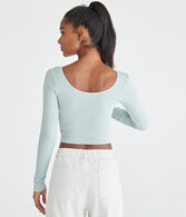 Long Sleeve Seamless Wear 3 Ways Crop Top