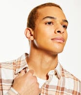 Long Sleeve Relaxed Washed Plaid Flannel Shirt