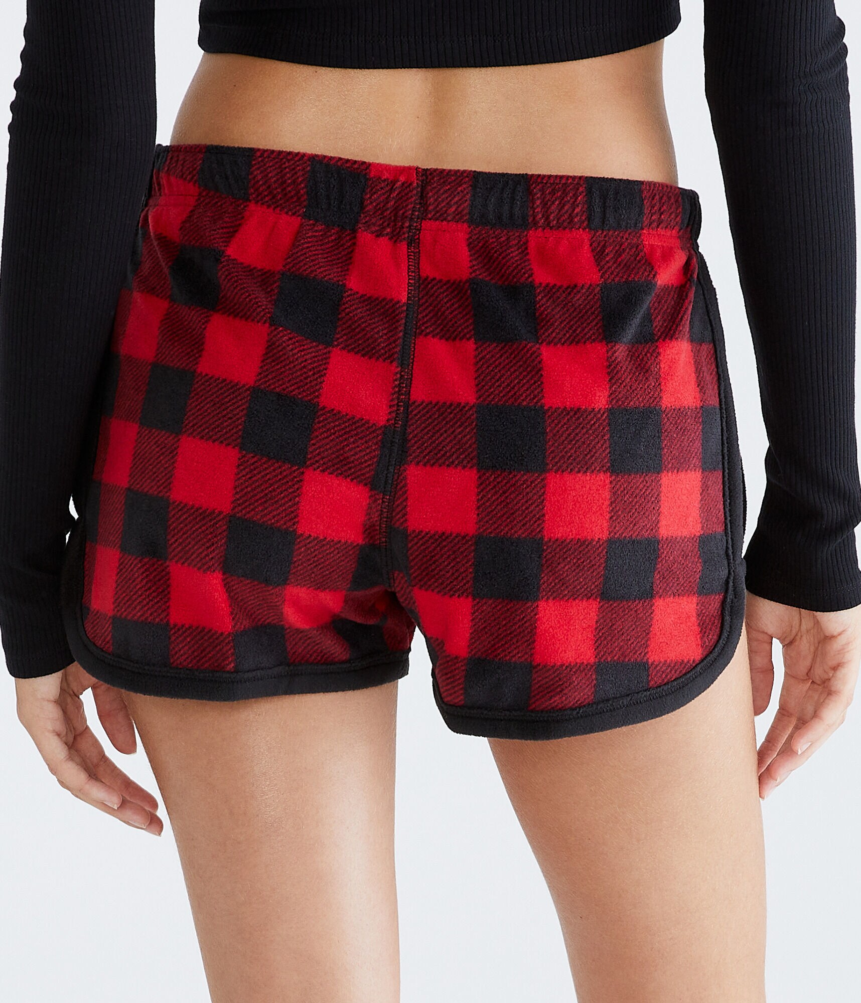 Buffalo Plaid Polyfleece Sleep Shorts