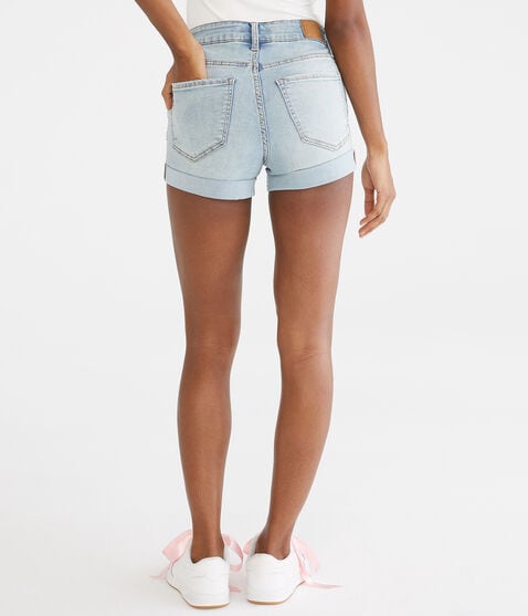 Premium Seriously Stretchy High-Waisted Denim Midi Shorts Premium Seriously Stretchy High-Waisted Denim Midi Shorts