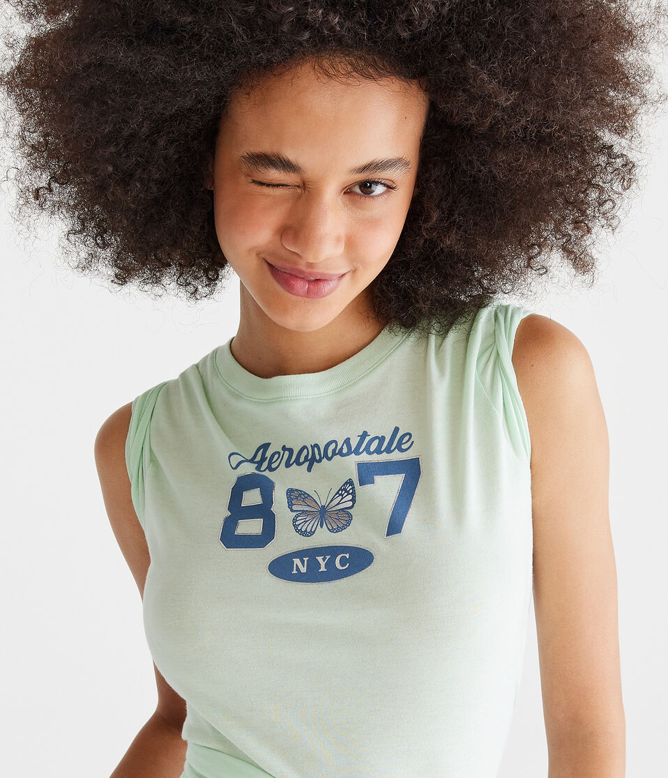 Aeropostale 87 Butterfly Foil Graphic Tee