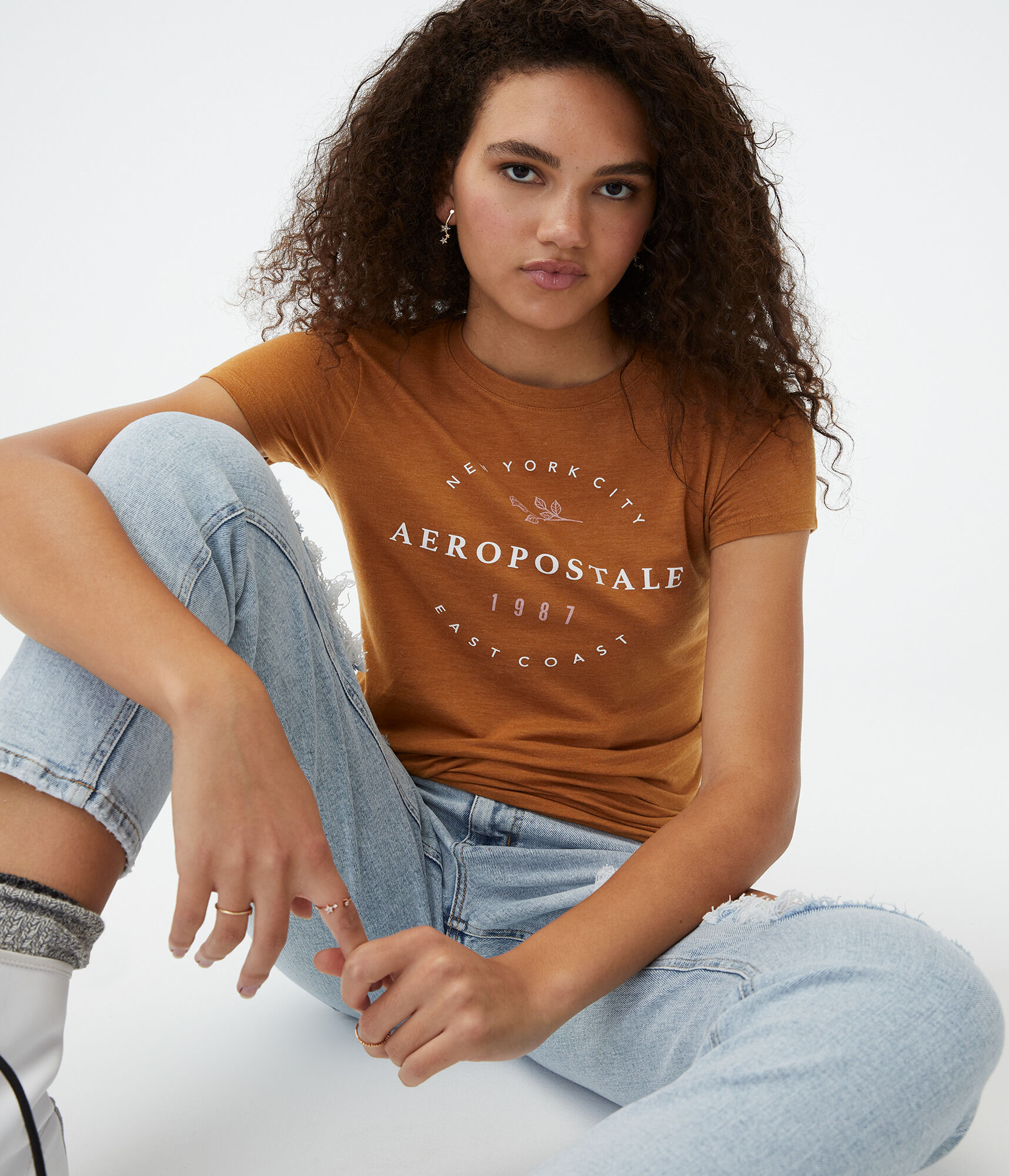 Aeropostale NYC Rose Circle Graphic Tee