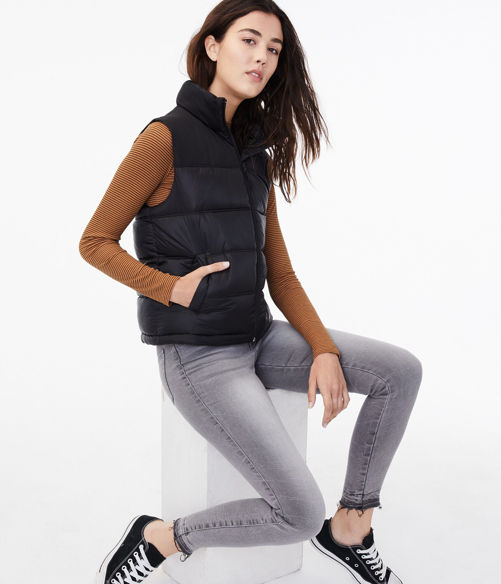 Horizontal Quilted Puffer Vest