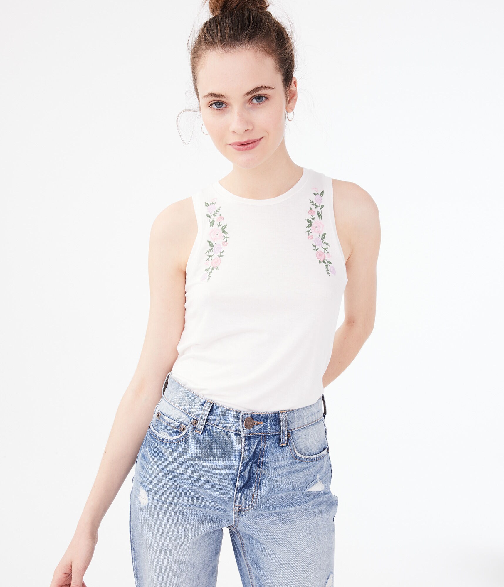 Seriously Soft Floral Embroidered Tank