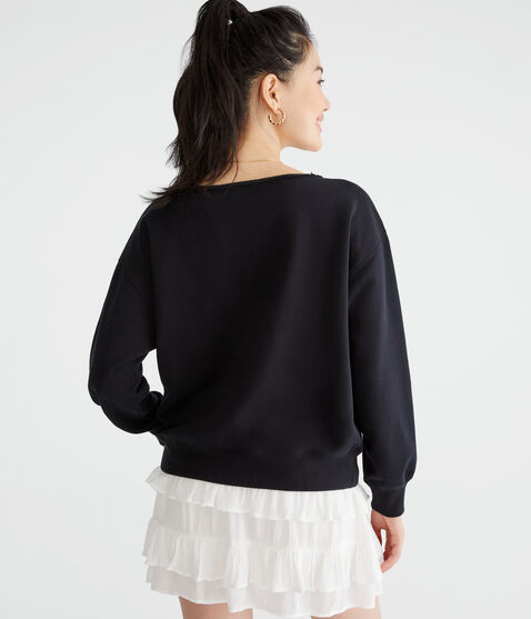 Solid Off-The-Shoulder Sweatshirt
