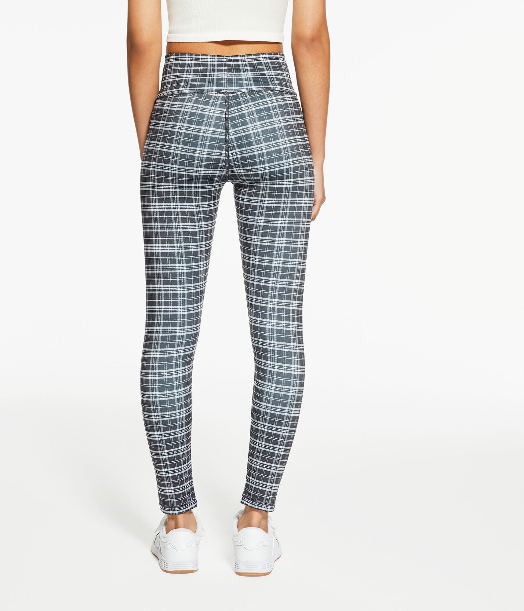 Plaid Flex Crossover High-Rise Leggings