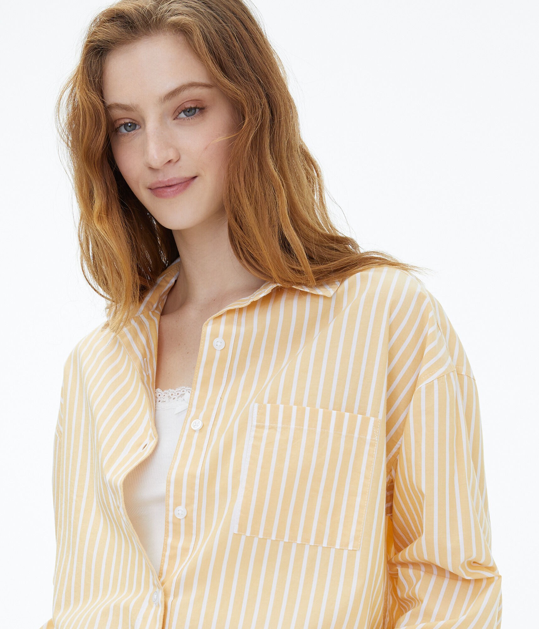 Long Sleeve Striped Button-Down Dad Shirt