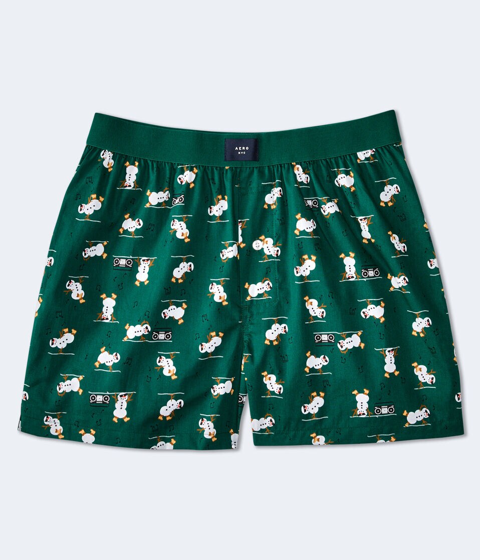 Breakdancing Snowmen Woven Boxers