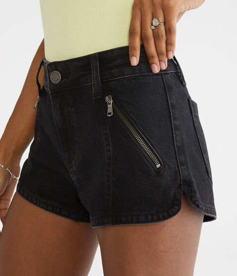 Mid-Rise Denim Shorty Shorts Mid-Rise Denim Shorty Shorts
