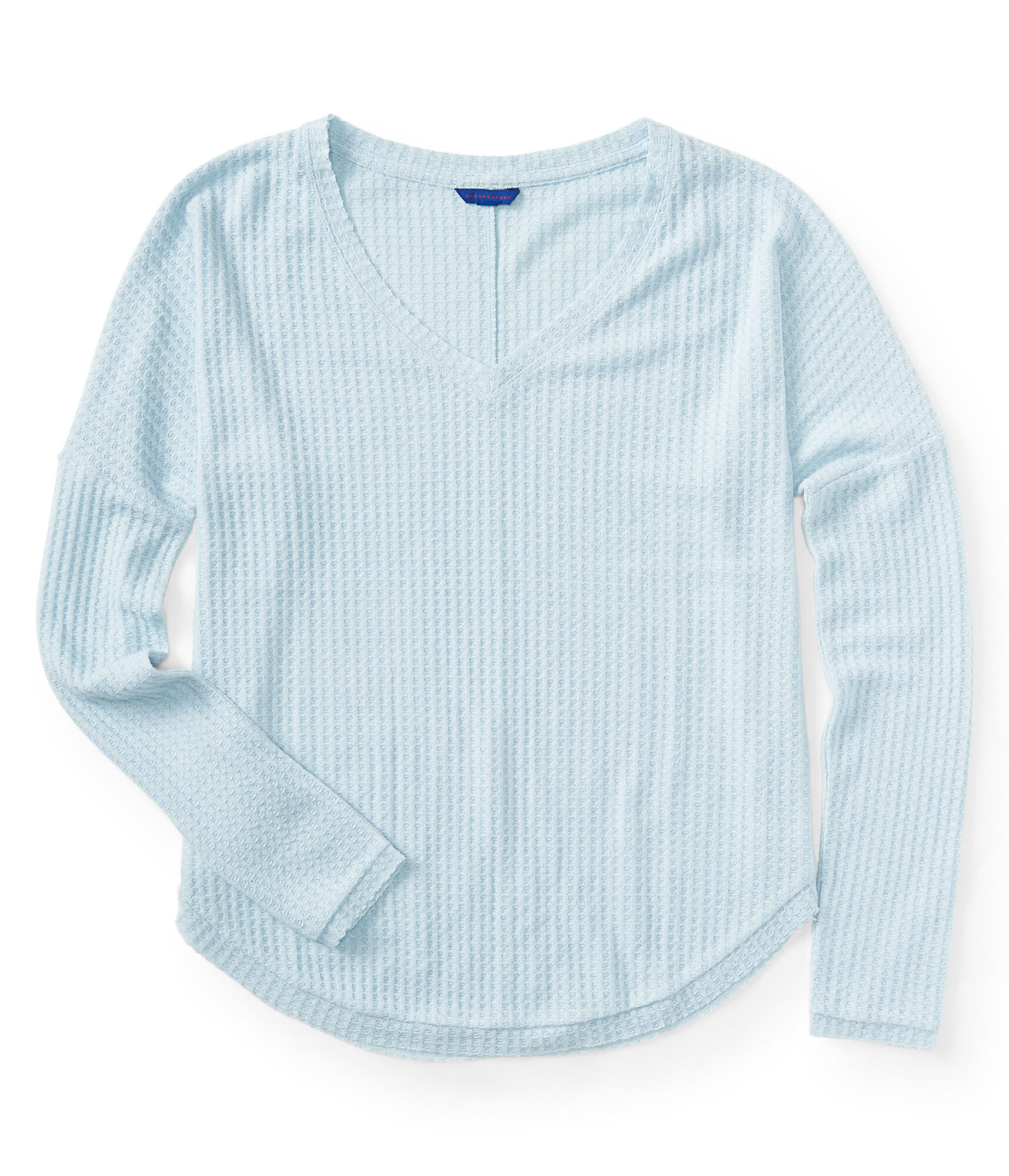 Long Sleeve Waffle V-Neck Tee