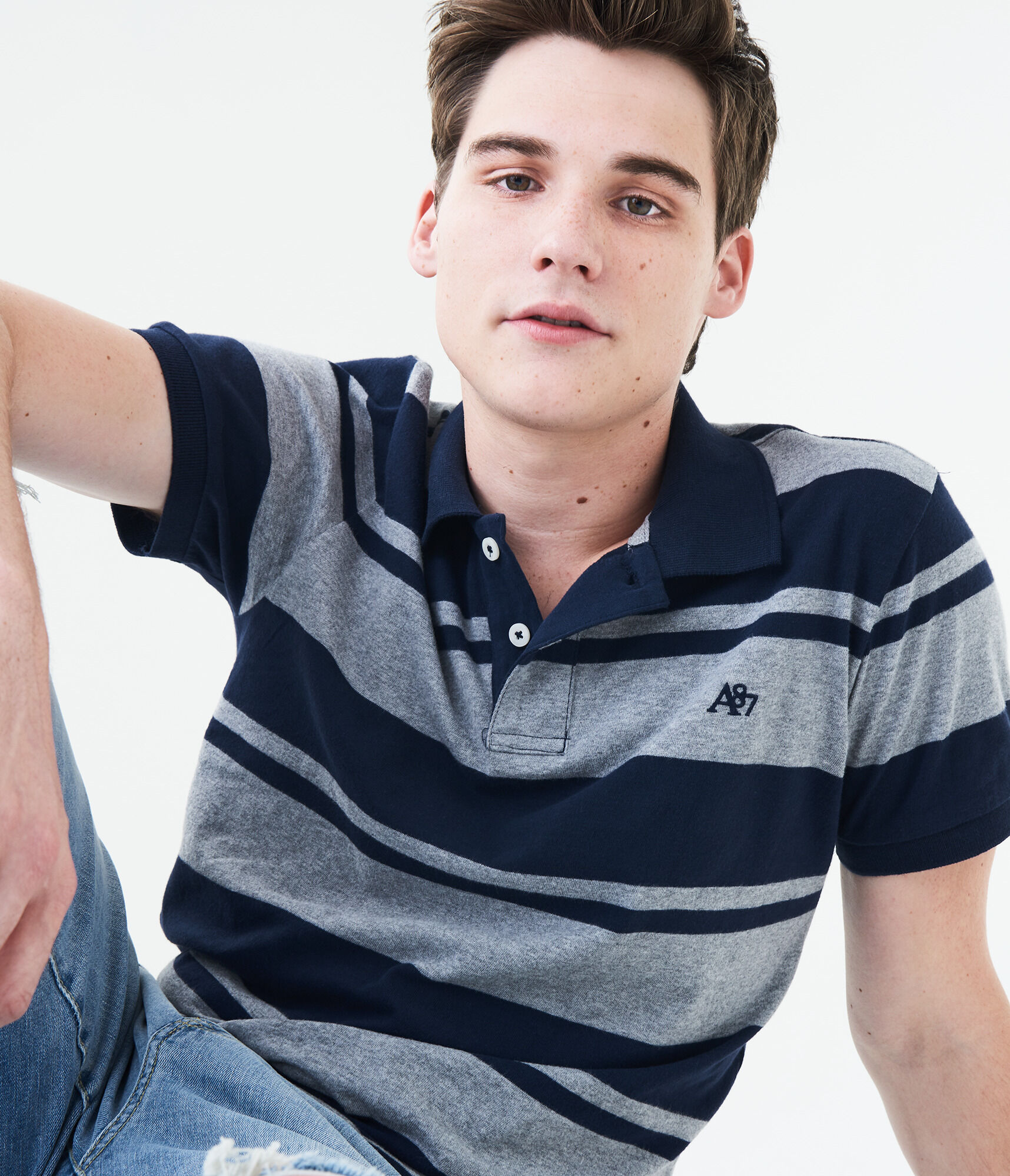 A87 Heritage Bar Stripe Jersey Polo