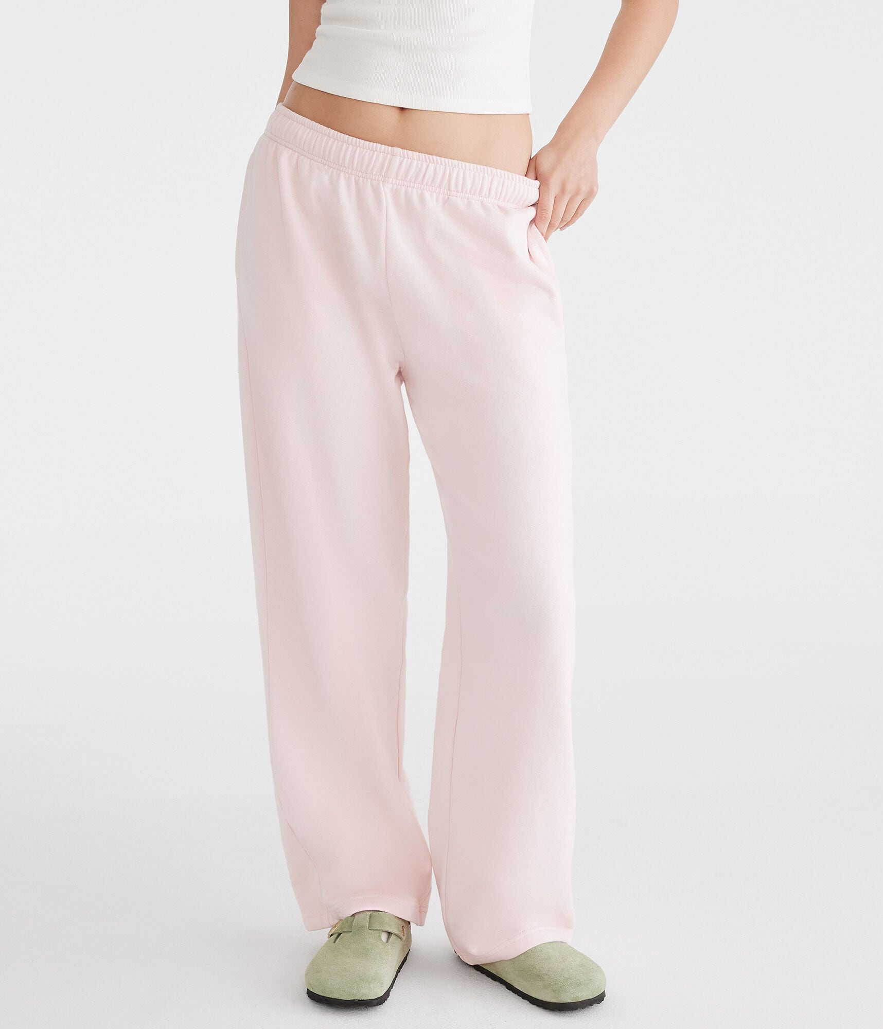 Mid-Rise Straight Leg Sweatpants