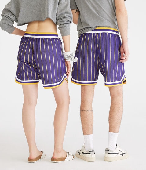 Los Angeles Lakers Pinstripe Mesh Shorts 6.25" Los Angeles Lakers Pinstripe Mesh Shorts 6.25"