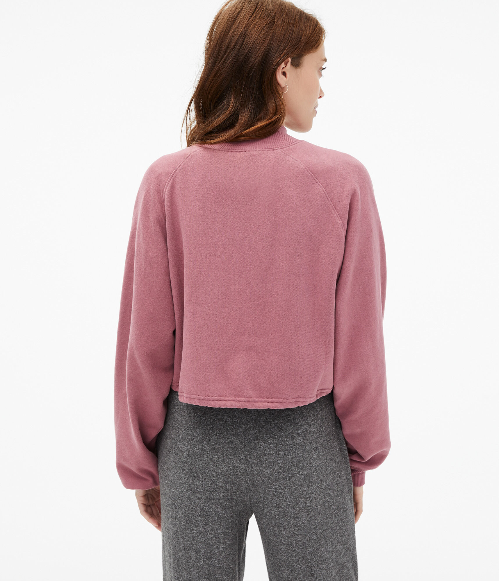 Cinched Mock-Neck Sweatshirt