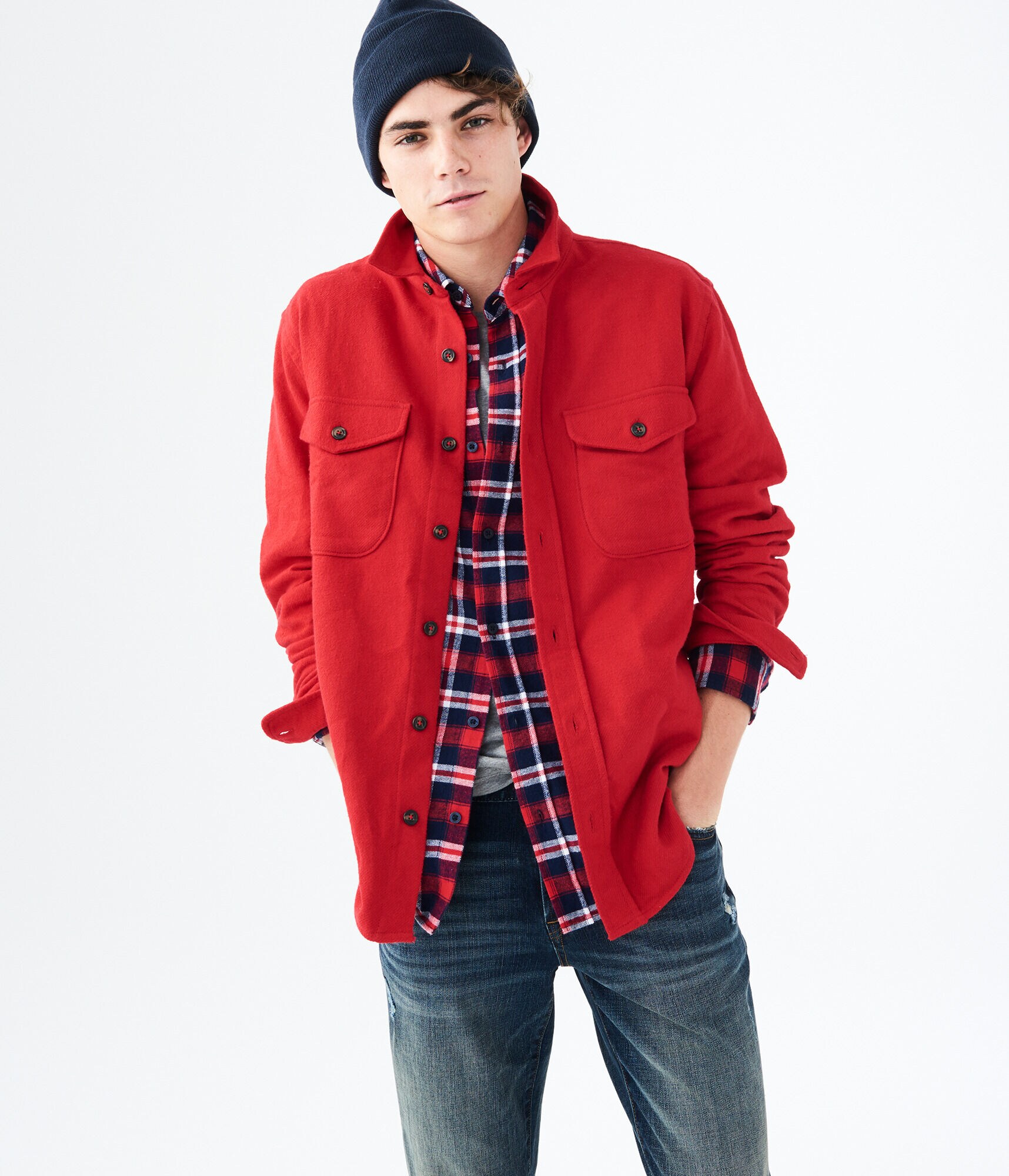 Long Sleeve Workwear Flannel Woven Shirt