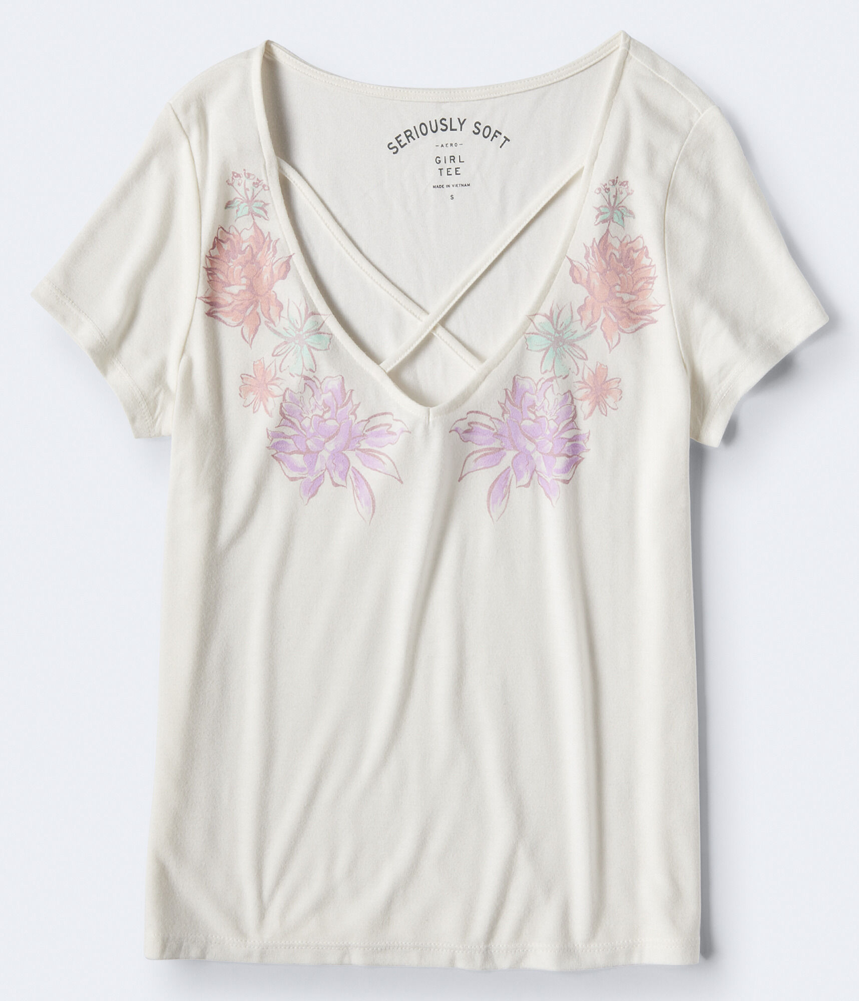 Seriously Soft Floral Crisscross Girl Tee